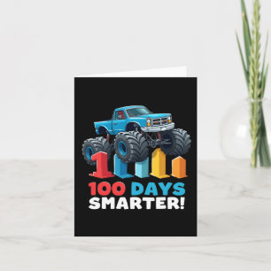 100 Days Smarter Monster Truck 100 Days Of School Card