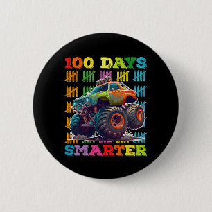 100 Days Smarter Monster Truck 100th Day School 2 Inch Round Button