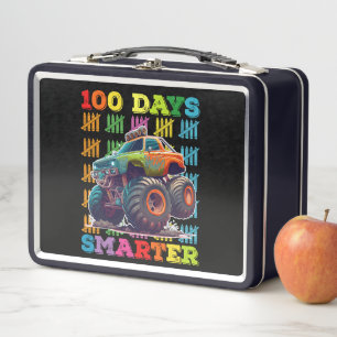 100 Days Smarter Monster Truck 100th Day School Metal Lunch Box