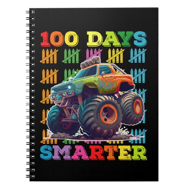 100 Days Smarter Monster Truck 100th Day School Notebook (Front)
