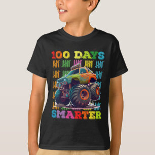 100 Days Smarter Monster Truck 100th Day School T-Shirt