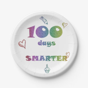 100 days smarter paper plate