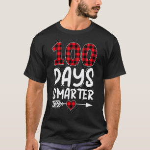 100 Days Smarter Plaid Red 100th Day Of School Tea T-Shirt