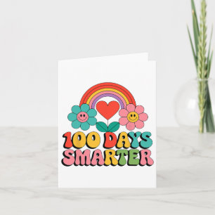 100 Days Smarter Rainbow 100th Day Of School Teach Card
