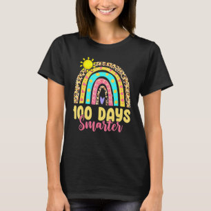 100 Days Smarter Rainbow Leopard Happy 100th Day O T-Shirt