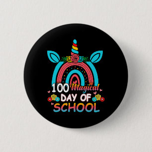 100 Days Smarter Rainbow Unicorn 100th Day Of Scho 2 Inch Round Button