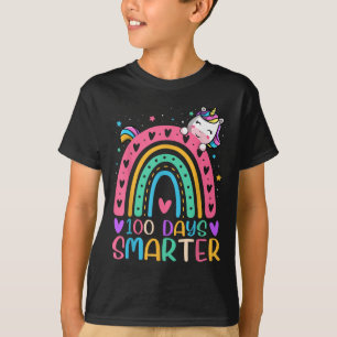 100 Days Smarter Rainbow Unicorn Girls 100th Day O T-Shirt