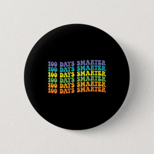100 Days Smarter Retro Groovy Happy 100th Day Of S 2 Inch Round Button