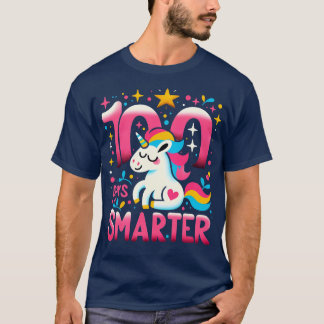 100 days smarter retro smart unicorn T-Shirt