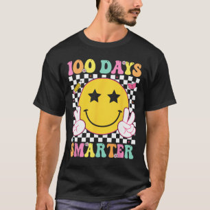 100 Days Smarter Retro Smile Face Teacher Kids 100 T-Shirt