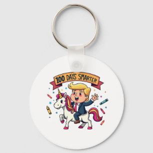 100 Days Smarter School Trump Inaguration Day Keychain