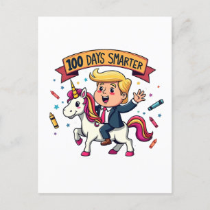 100 Days Smarter School Trump Inaguration Day Postcard