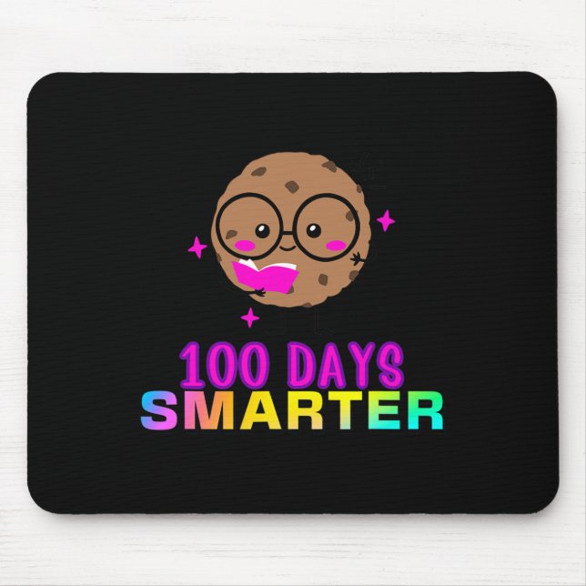 100 Days Smarter Smart Cookie With Gles Cute Fun  Mouse Pad (Front)