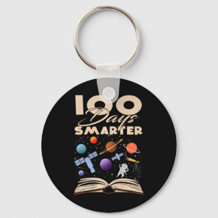 100 Days Smarter Space Astronaut 100th Day School Keychain