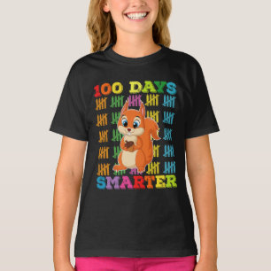 100 Days Smarter Squirrel 100th Day Of School T-Shirt