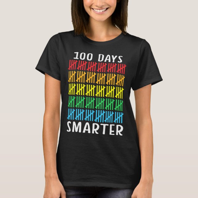 100 Days Smarter Student-Teacher kids 100th day of T-Shirt (Front)