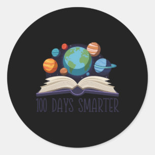 100 Days Smarter Teacher 100th Day Of School Kids Classic Round Sticker