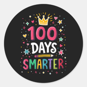 100 Days Smarter Teacher 100th Day Of School Kids Classic Round Sticker