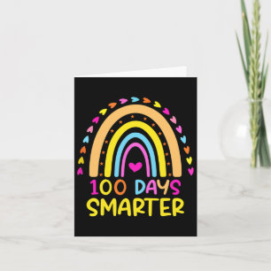 100 Days Smarter Teacher 100th Day Of School Rainb Card