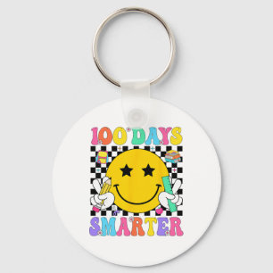 100 Days Smarter Teacher Boys Girls Kids 100th Day Keychain