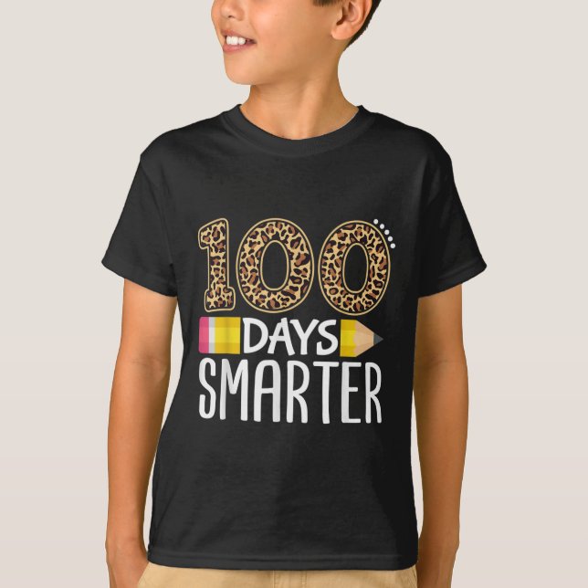 100 Days Smarter Teacher or Student 100th Day of T-Shirt (Front)