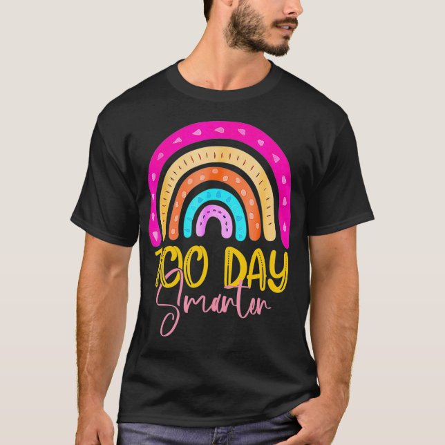 100 Days Smarter Teacher Rainbow 2022, 100th Day O T-Shirt (Front)