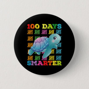 100 Days Smarter Turtle 100th Day Of School 2 Inch Round Button