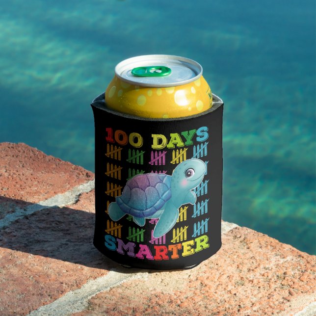 100 Days Smarter Turtle 100th Day Of School Can Cooler (In Situ Pool)