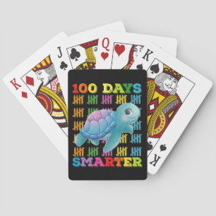 100 Days Smarter Turtle 100th Day Of School Playing Cards
