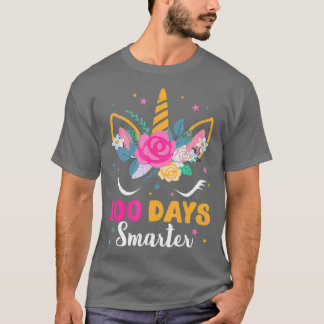 100 Days Smarter Unicorn 100 Days Of School 100th  T-Shirt