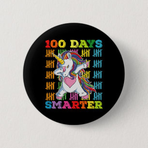 100 Days Smarter Unicorn 100th Day Of School 2 Inch Round Button
