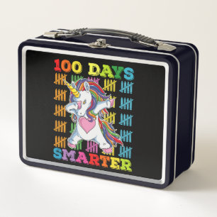 100 Days Smarter Unicorn 100th Day Of School Metal Lunch Box