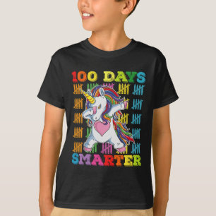 100 Days Smarter Unicorn 100th Day Of School T-Shirt