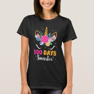 100 Days Smarter Unicorn Girls 100th Day Of School T-Shirt