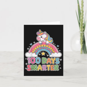 100 Days Smarter Unicorn Outfit For School Celebra Card