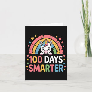100 Days Smarter Unicorn Rainbow School Student Card