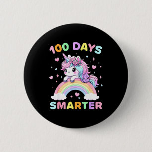 100 Days Smarter Unicorrn 100th Day Of School Kids 2 Inch Round Button