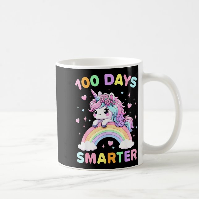 100 Days Smarter Unicorrn 100th Day Of School Kids Coffee Mug (Right)