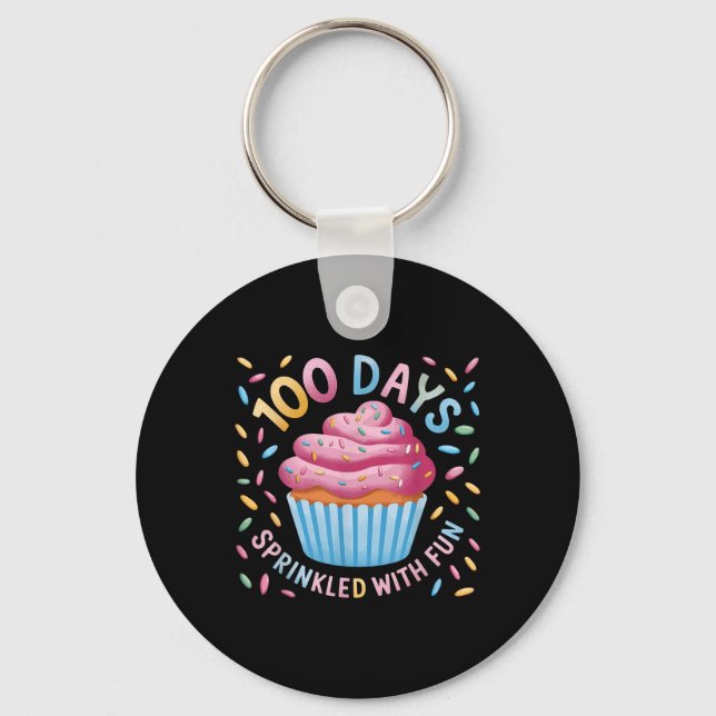 100 Days Sprinkled With Fun 100th Day Of School Gi Keychain (Front)