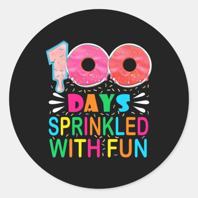 100 Days Sprinkled With Fun Cupcake 100th Day Of S Classic Round Sticker (Front)