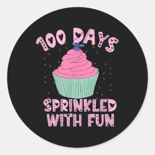 100 Days Sprinkled With Fun Cupcake 100th Day Of S Classic Round Sticker