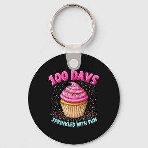 100 Days Sprinkled With Fun Cupcake 100th Day Of S Keychain