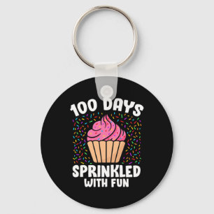 100 Days Sprinkled With Fun Cupcake 100th Day Of S Keychain