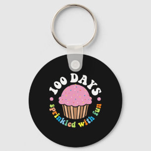 100 Days Sprinkled With Fun Cupcake 100th Day Of S Keychain
