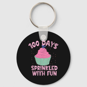100 Days Sprinkled With Fun Cupcake 100th Day Of S Keychain