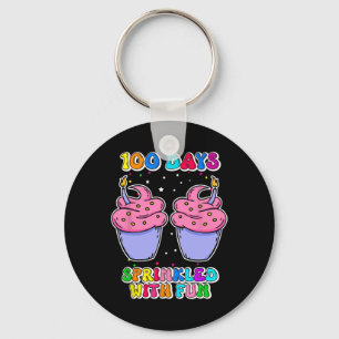 100 Days Sprinkled With Fun Cupcake 100th Day Of S Keychain