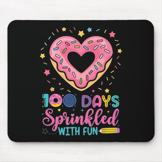 100 Days Sprinkled With Fun Cupcake 100th Day Of S Mouse Pad (Front)