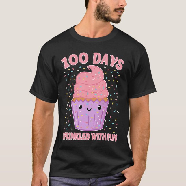 100 Days Sprinkled With Fun Cupcake 100th Day Of S T-Shirt (Front)