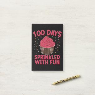 100 Days Sprinkled With Fun Cupcake School Girl  Post-it Notes