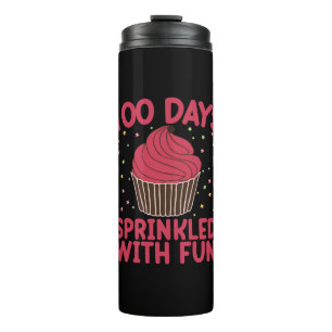 100 Days Sprinkled With Fun Cupcake School Girl Thermal Tumbler